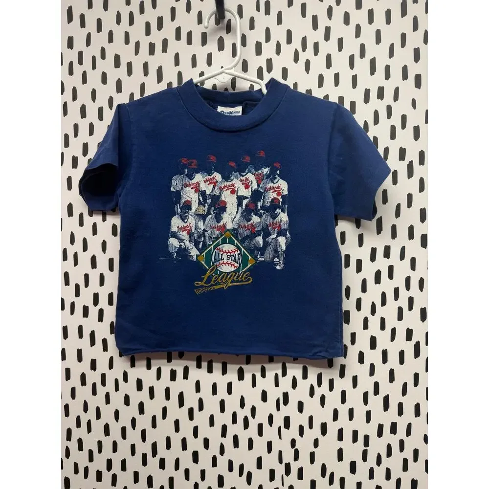 Vintage OshKosh Baseball League Shirt 2T boys tee y2k